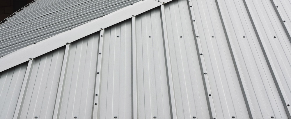 Metal roofing in gray