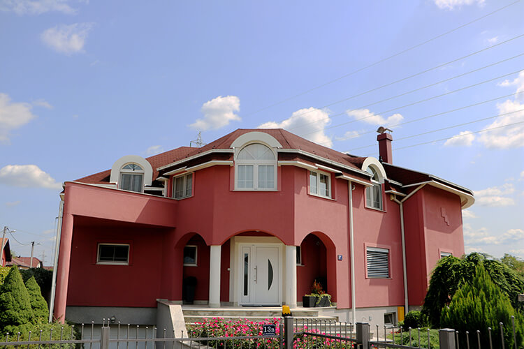 Red Home Exterior