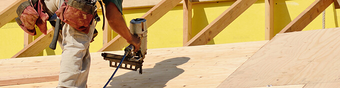 Man repairing roof