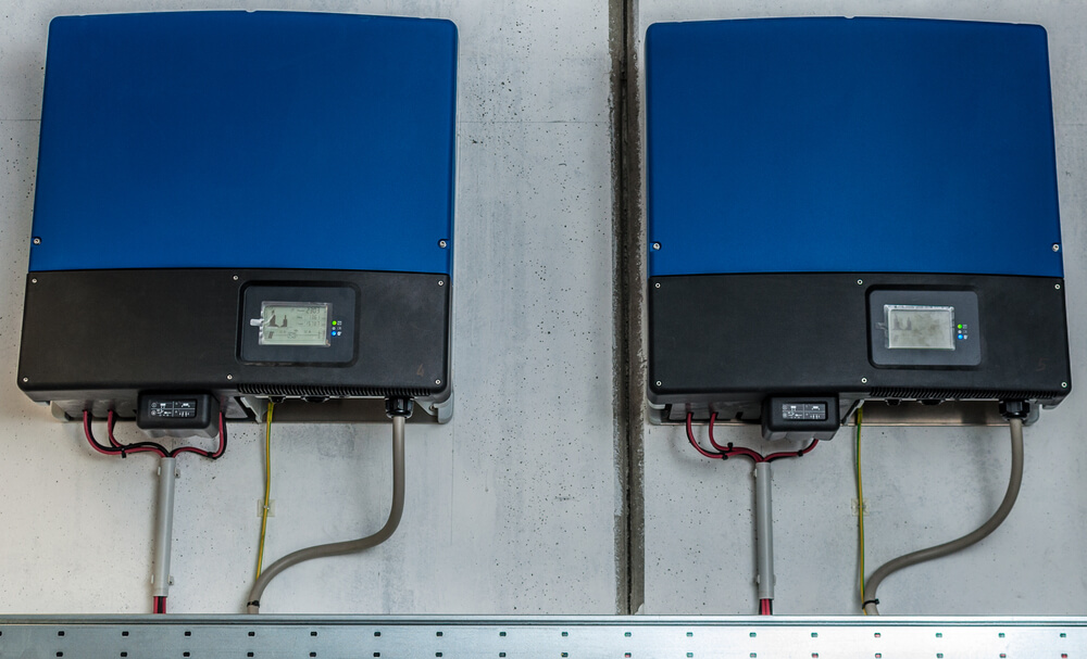 Solar inverter on wall